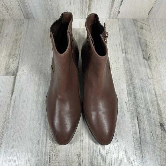 New Bella Vita Dora Brown Leather Block Heel Ankle Bootie  #1225. - Picture 3 of 14